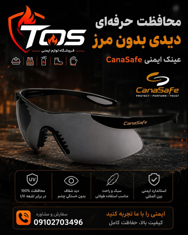 عینک ایمنی Fulcrum Sport کانادا | لنز پلیکربنات ضد خش و ضربه