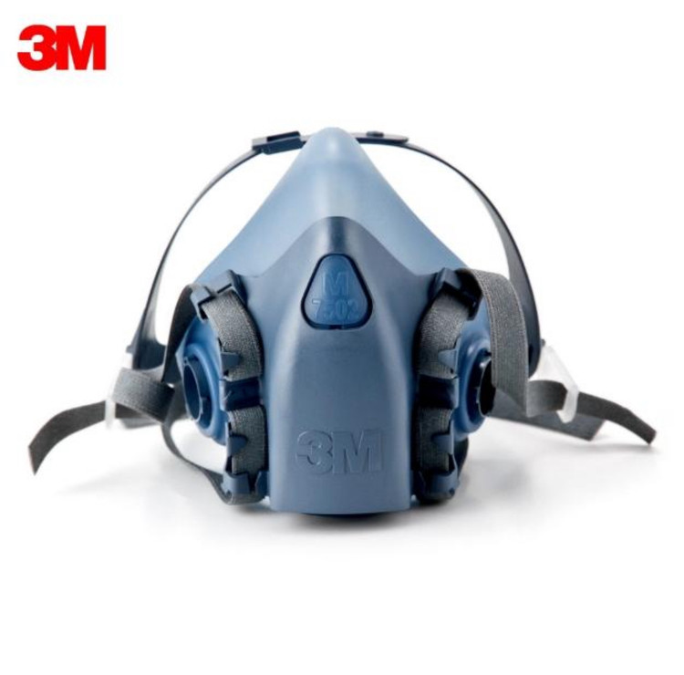 ماسک نیم صورت 3M 7502 | ماسک تنفسی سیلیکونی تری ام با قابلیت نصب انواع فیلتر