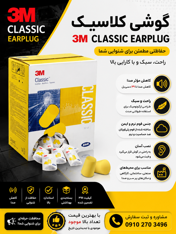 گوشی صداگیر 3M Classic Earplug